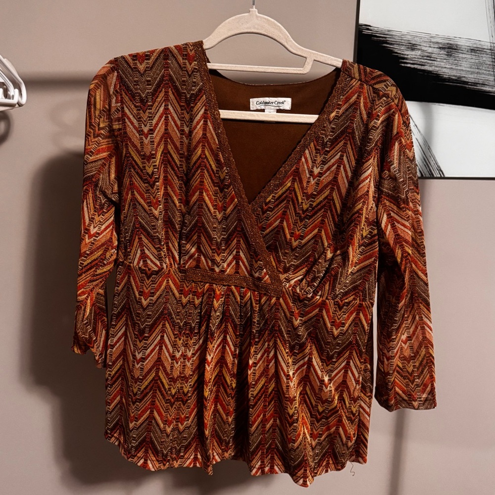 Coldwater Creek Auburn Coloured Long Sleeve Top